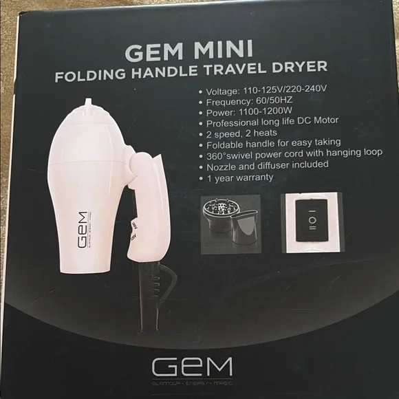 NWOT Folding Travel Hair Dryer - Picture 7 of 9